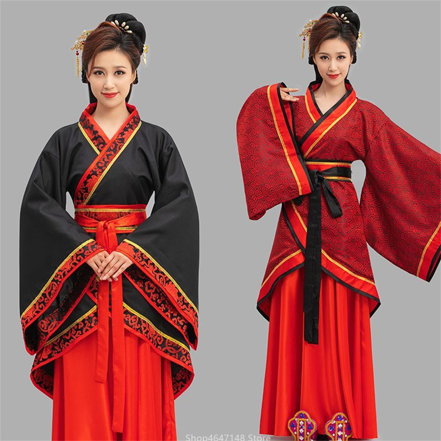 Ethnic Fashion Wear - ฮั่นฝูจีนเสื้อผ้าผู้หญิงชุดจีนคอสเพลย์เครื่องแต่งกายการแสดงเต้นรำสวมใส่ปาร์ตี้เวทีเสื้อผ้าสาวสไตล์ชาติพันธุ์วินเทจ