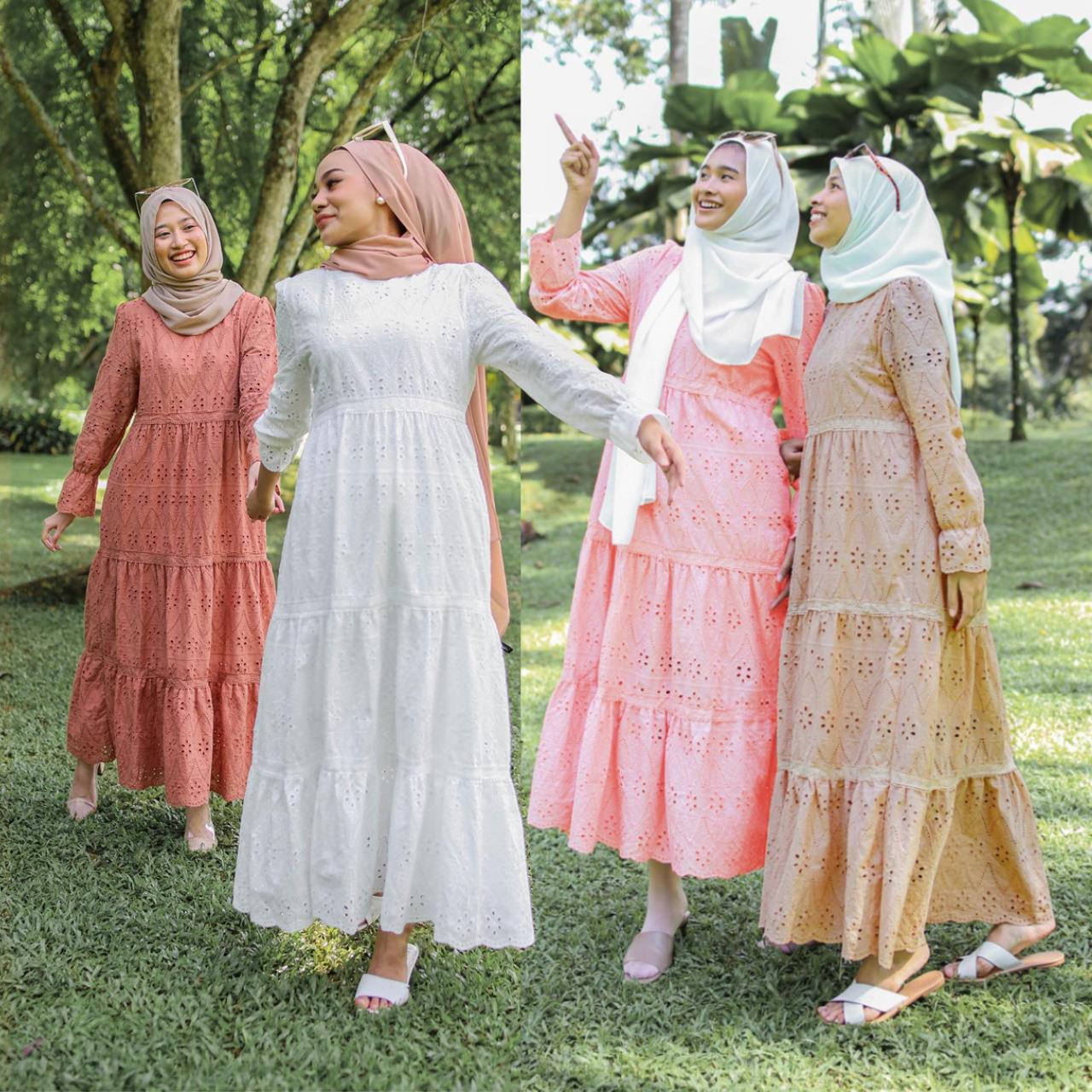 Ethnic Fashion Wear - ชุดเดรสลูกไม้โปร่งสไตล์อินโดนีเซีย เสื้อผ้าสตรี ชุดการแสดงพื้นเมือง ลายดอกไม้ เนื้อผ้านุ่ม คอลเลคชั่นฤดูใบไม้ร่วง