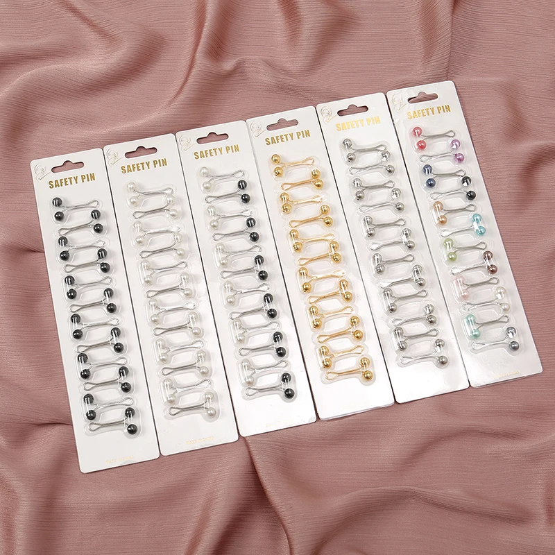 Ethnic Fashion Wear - 12 ชิ้น/ถุงมุสลิม Hijab Pins ผ้าพันคอแฟชั่นผู้หญิง Safey