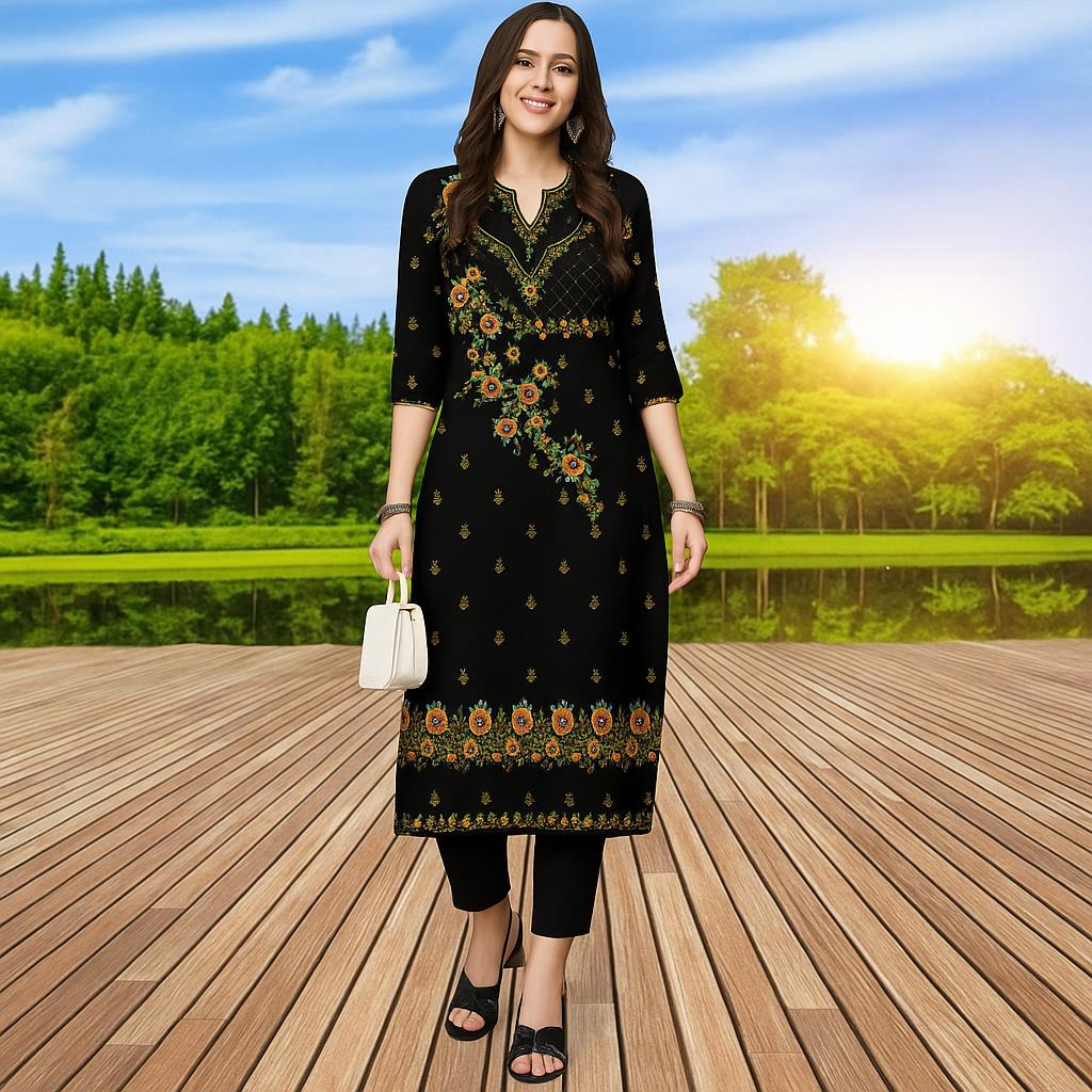 Ethnic Fashion Kurtis - ชุดคุर्ต้ามุสลิมสำหรับผู้หญิง แฟชั่นทันสมัย สวมใส่สบาย รุ่นปี 2026 ทรงตรง