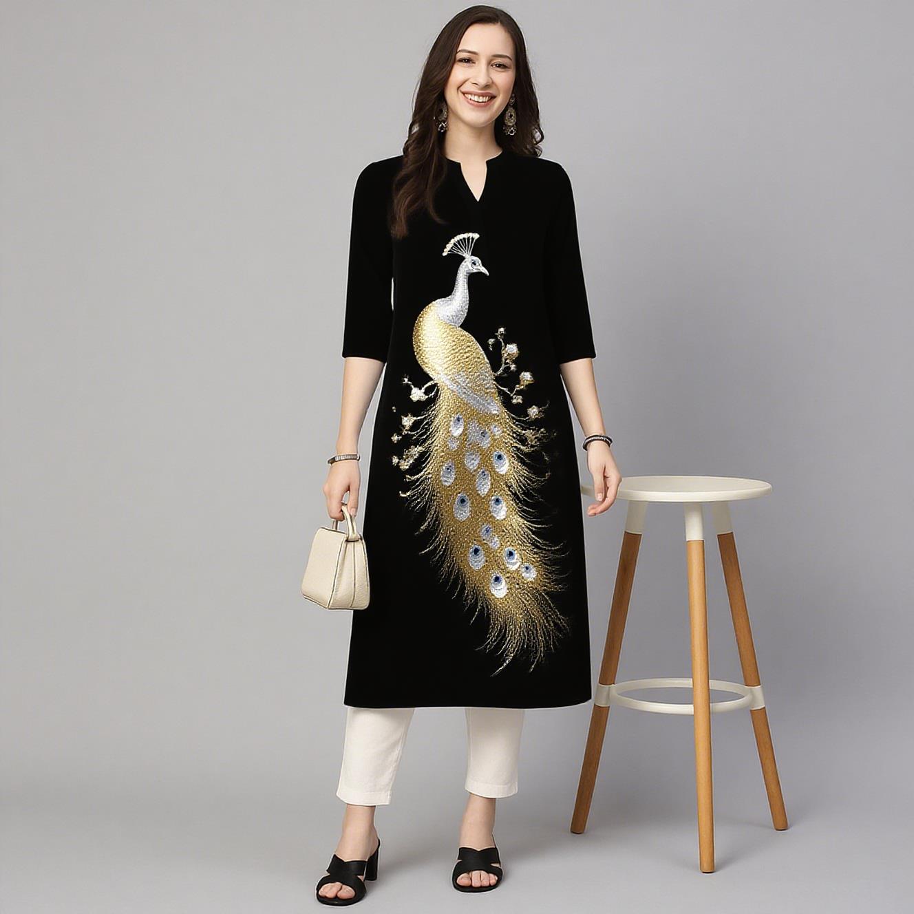 ชุดเดรสลำลองแฟชั่นสไตล์คุร์ทสำ - Ethnic Fashion Kurtis บทวิจารณ์และราคา