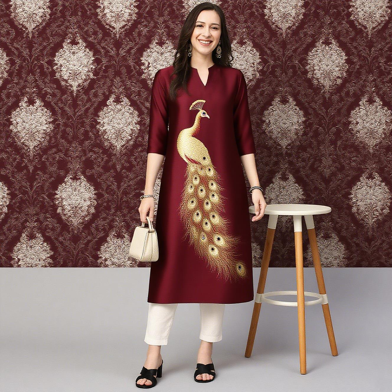 ชุดเดรสลำลองแฟชั่นสไตล์คุร์ทสำ - Ethnic Fashion Kurtis บทวิจารณ์และราคา