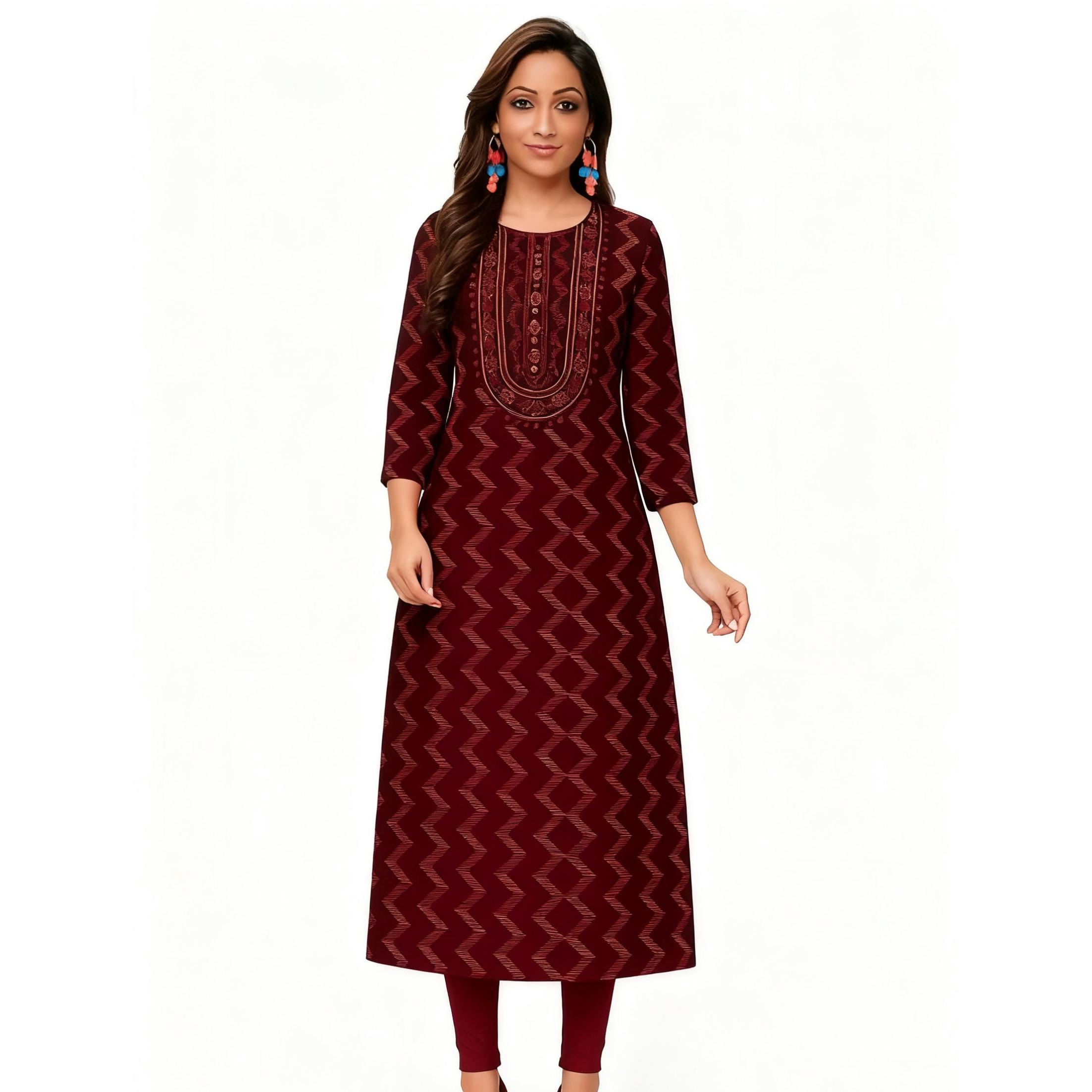 ชุดเดรสแฟชั่นมุสลิมผู้หญิง สไต - Ethnic Fashion Kurtis บทวิจารณ์และราคา