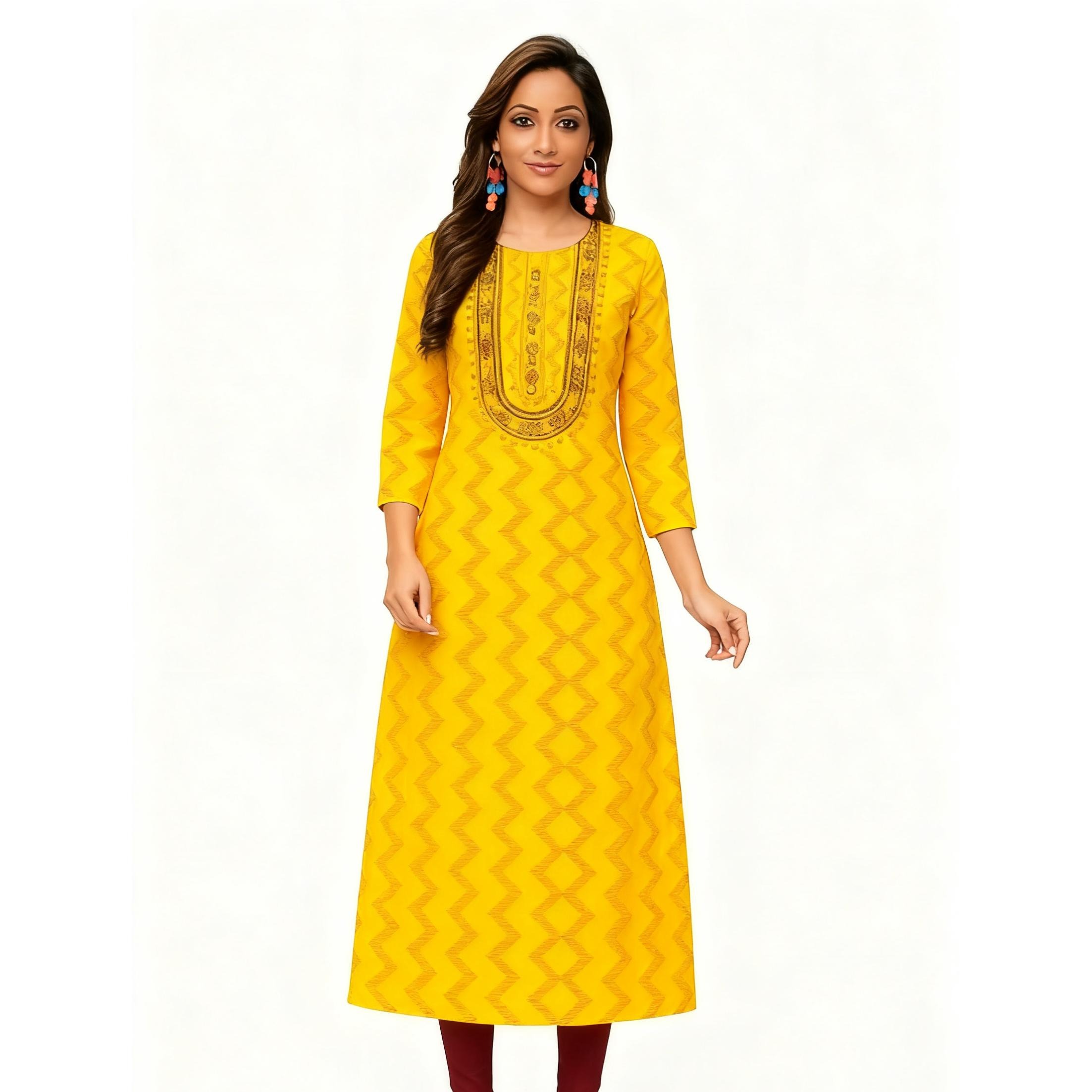 ชุดเดรสแฟชั่นมุสลิมผู้หญิง สไต - Ethnic Fashion Kurtis บทวิจารณ์และราคา