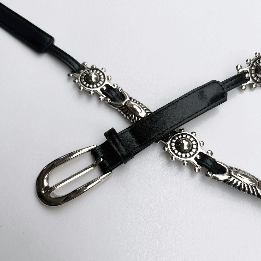 เข็มขัดโลหะสไตล์ Y2K แบบแกะสลั - Y2K Ethnic Fashion บทวิจารณ์และราคา
