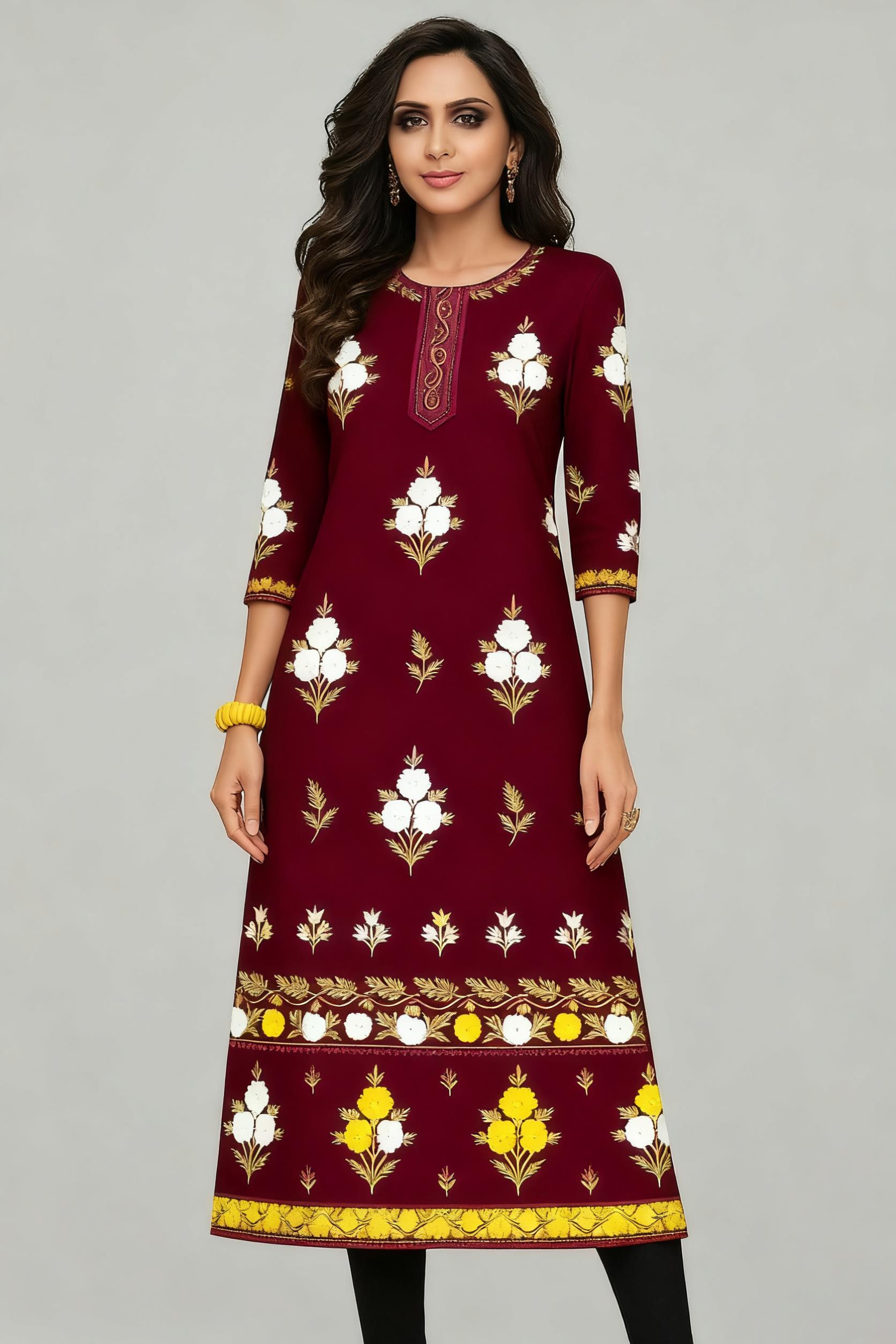 ชุดเดรสสไตล์มุสลิมสำหรับผู้หญิ - Ethnic Fashion Kurtis บทวิจารณ์และราคา