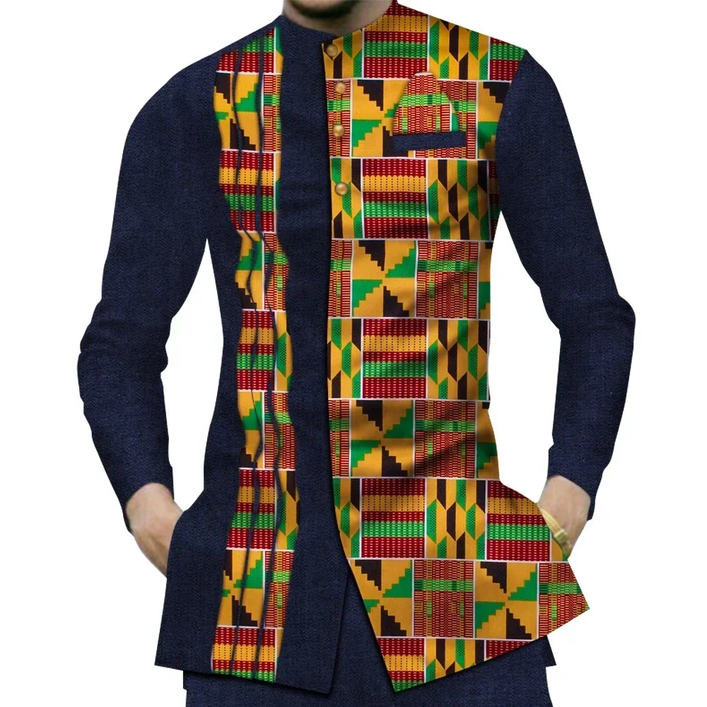 สบายๆ 100% Cotton Mensเสื้อผ้า - Dashiki Shirt Men บทวิจารณ์และราคา