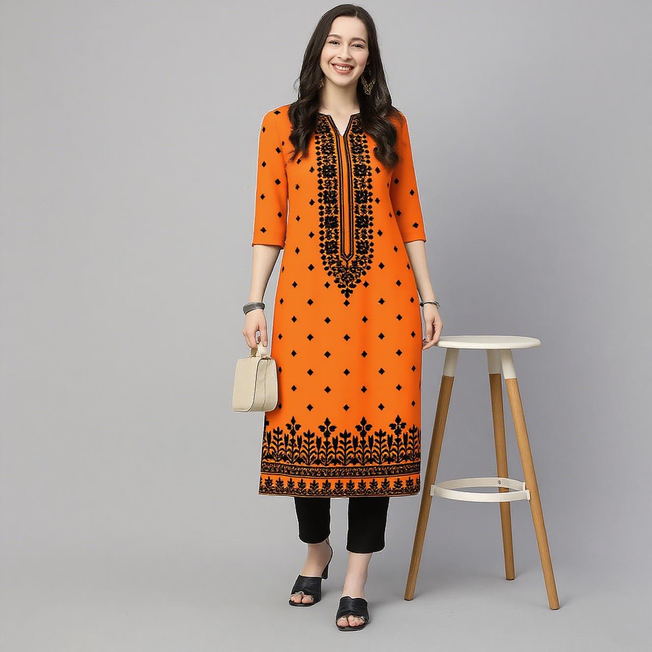 ชุดเดรสยาวพิมพ์ลาย 3 มิติ ลายล - Ethnic Fashion Kurtis บทวิจารณ์และราคา