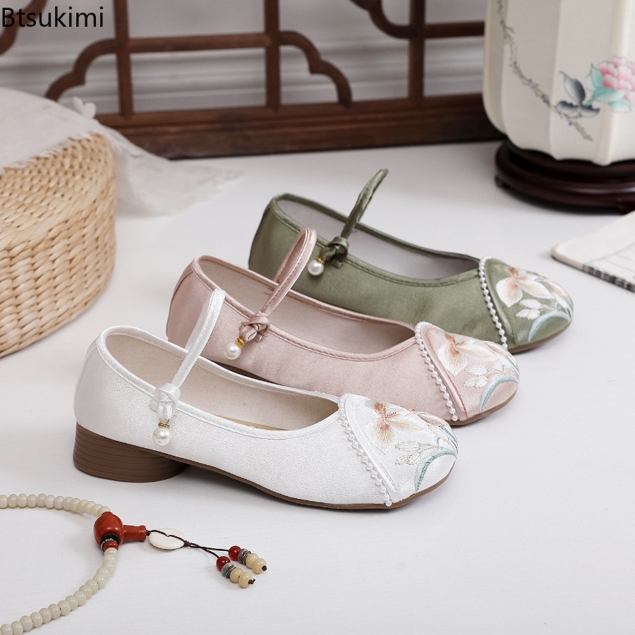 แฟชั่นปักลายสไตล์จีนรองเท้าส้น - The Ethnic Fashion บทวิจารณ์และราคา
