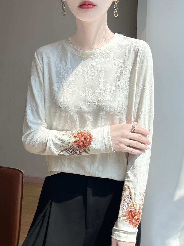 เสื้อปักลายคอกลมสไตล์จีนแบบใหม - Ethnic Fashion Wear บทวิจารณ์และราคา