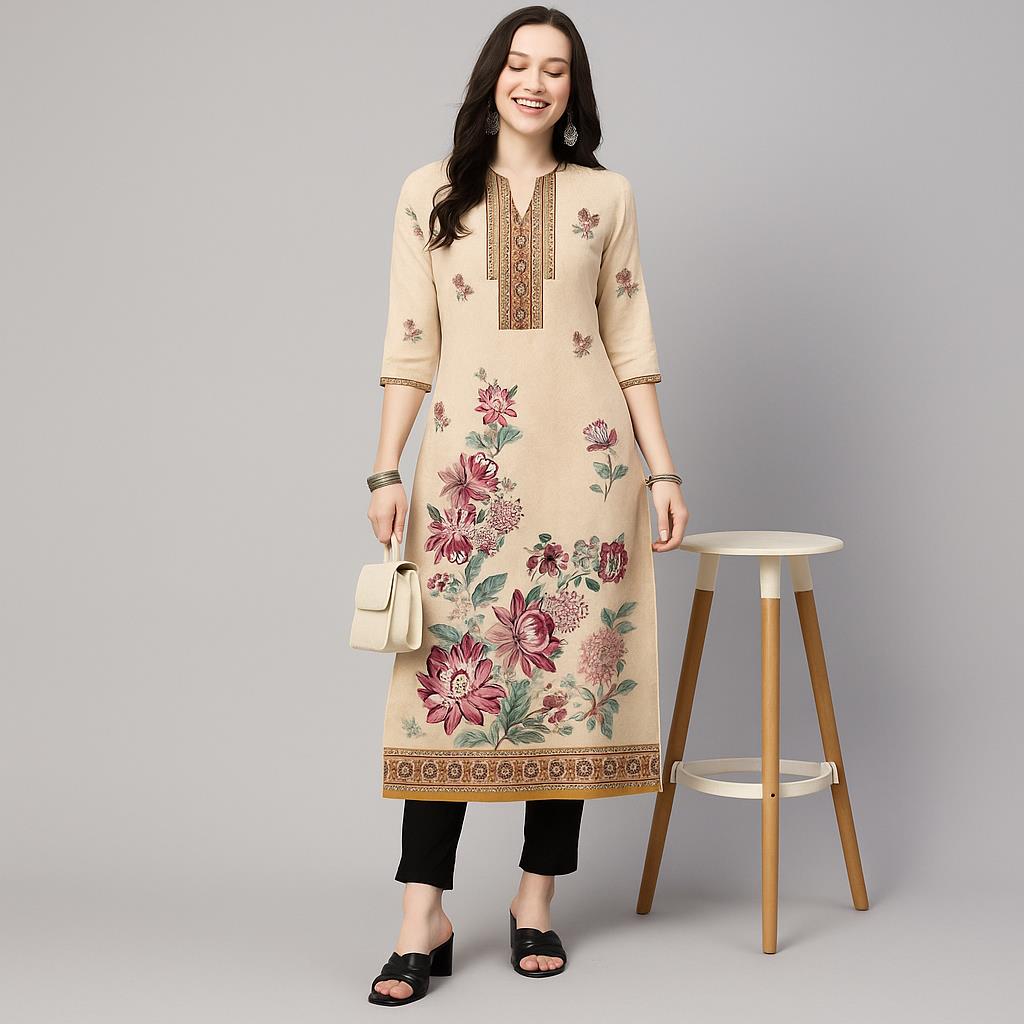 ชุดเดรสลำลองแฟชั่นมุสลิมสำหรับ - Ethnic Fashion Kurtis บทวิจารณ์และราคา