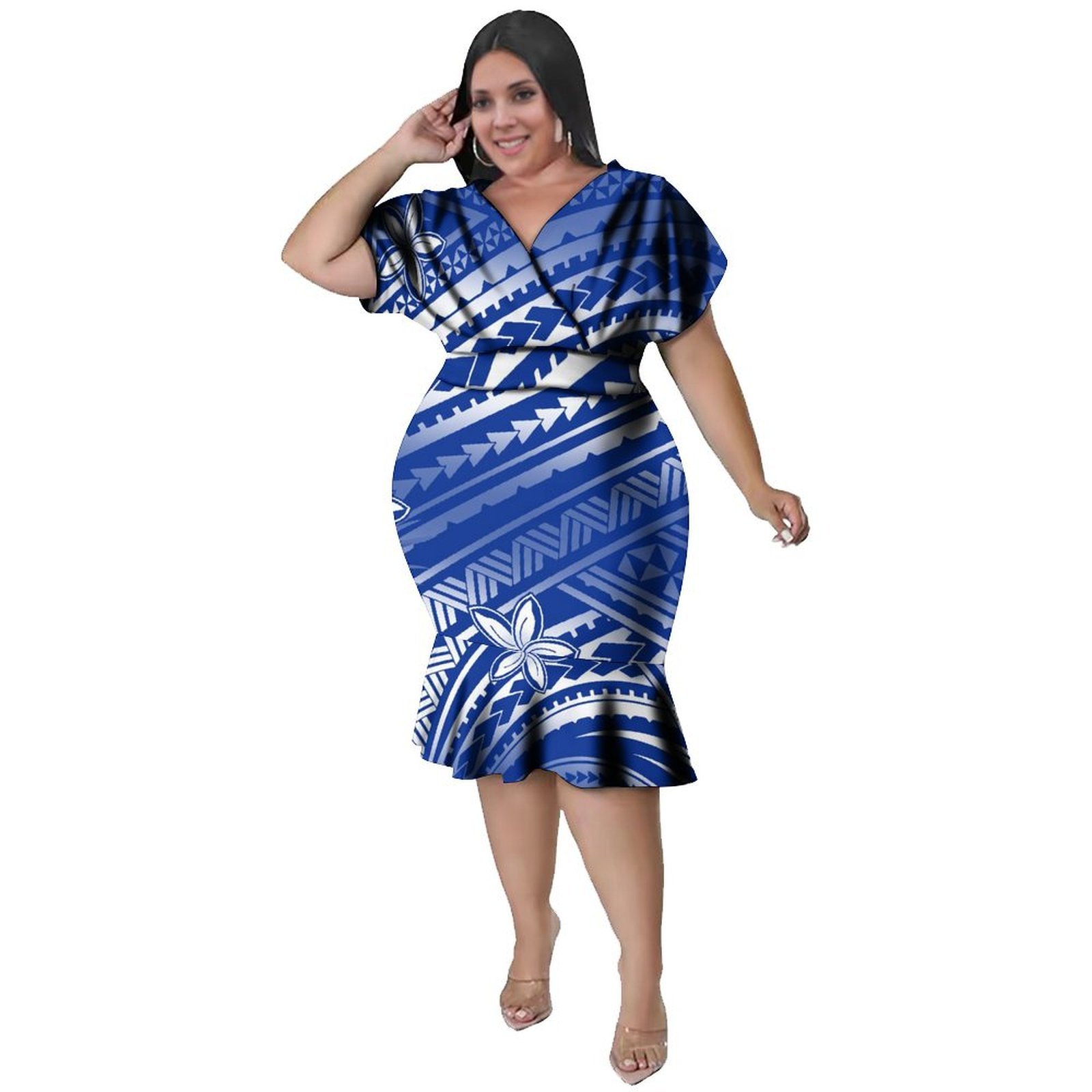 ชุดเดรสคอวีสไตล์โพลีนีเซียนสำห - Ethnic Style Dresses บทวิจารณ์และราคา