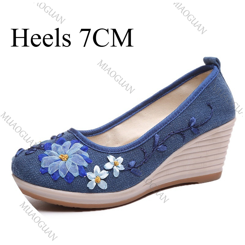 รองเท้าส้นเตารีดปักลายสำหรับผู - The Ethnic Fashion บทวิจารณ์และราคา