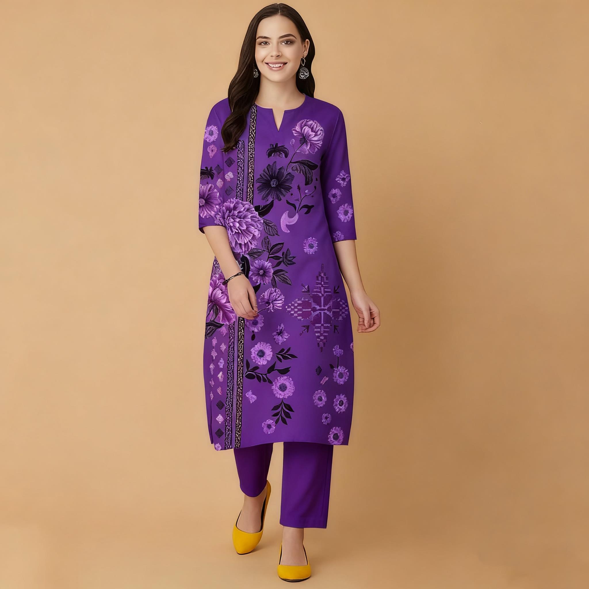 ชุดเดรสลำลองสไตล์มุสลิมลายดอกไ - Ethnic Fashion Kurtis บทวิจารณ์และราคา