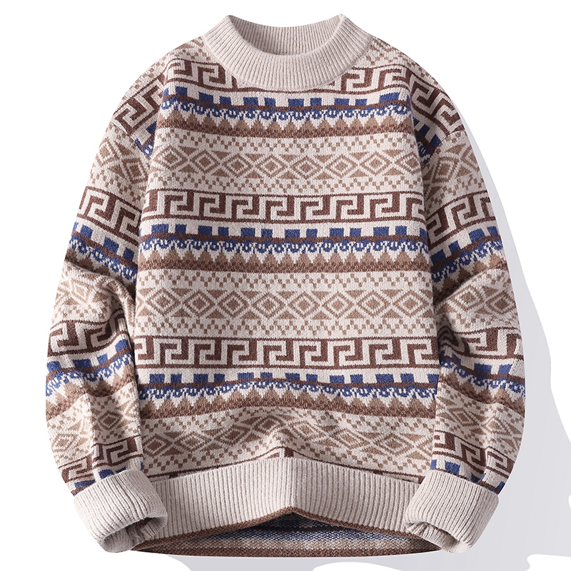 เสื้อสเวตเตอร์คอกลมผู้ชายสุดเท - Ethnic Fashion Wear บทวิจารณ์และราคา