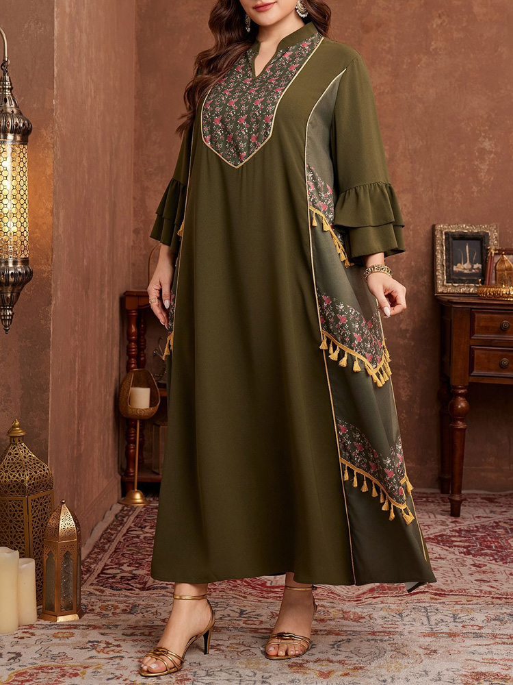 ชุดเดรสอาบายะพิมพ์ลายสไตล์ชาติ - Ethnic Style Dresses บทวิจารณ์และราคา